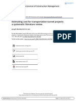 Estimating Cost For Transportation Tunnel Projects A Systematic Literature Review
