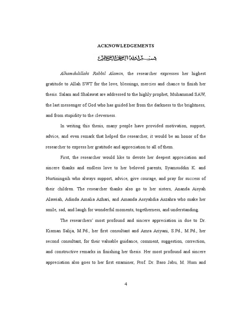 Acknowledgement Pdf Religious Belief And Doctrine Religion And Belief