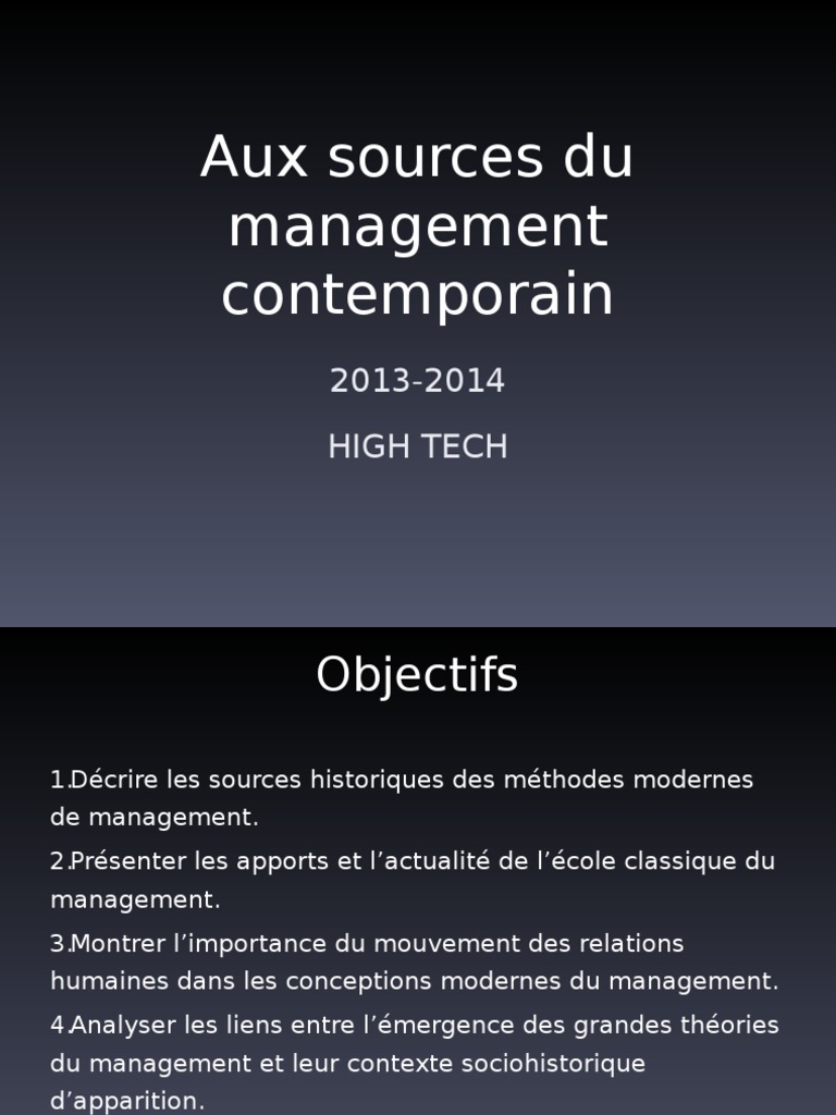 Chapitre 2 - Histoire Du Management | PDF | Motivation | Motivant