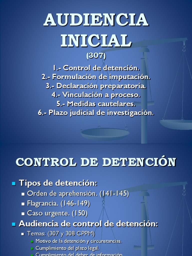 Etapas de la Audiencia Inicial Penal | PDF | Detención (encarcelamiento ...