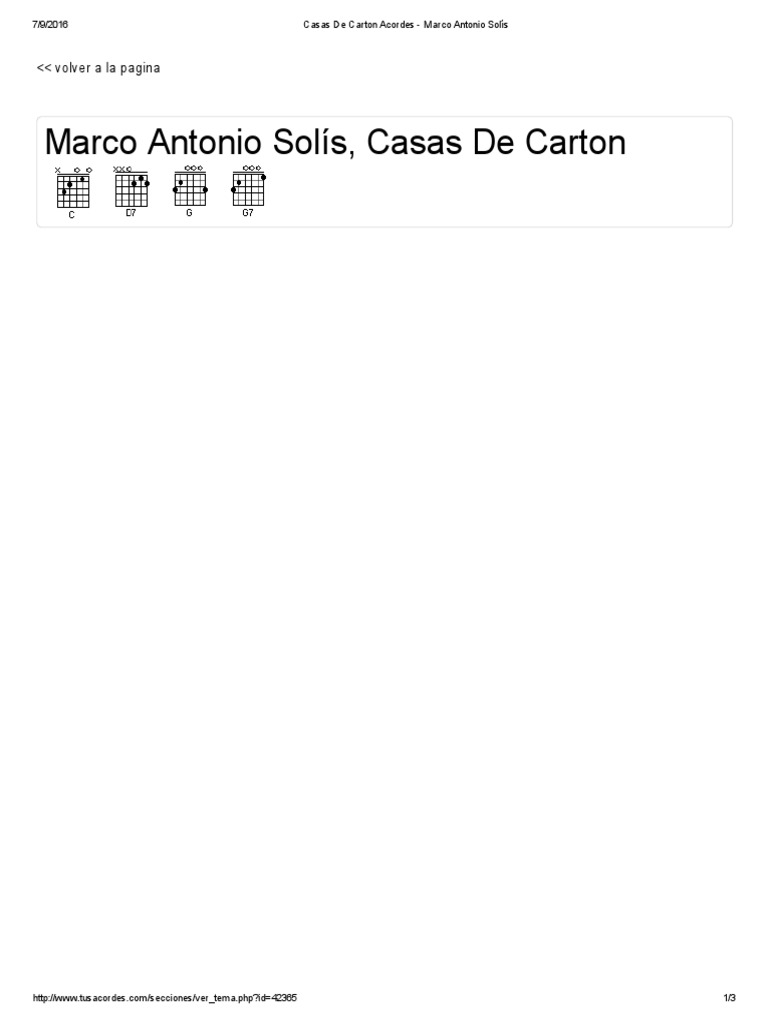 Casas de Carton Acordes - Marco Antonio Solís | PDF