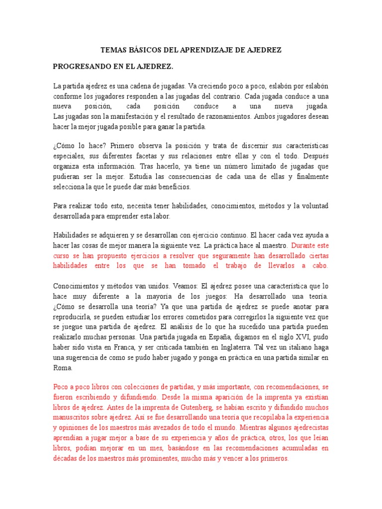 Aprendizaje Básico de Ajedrez para Niños | PDF | Estrategia de ajedrez ...