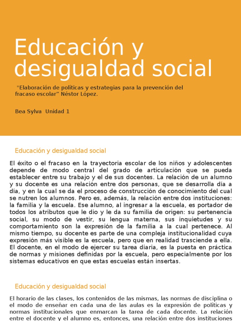 Educación y Desigualdad Social en América Latina | PDF | Pobreza ...