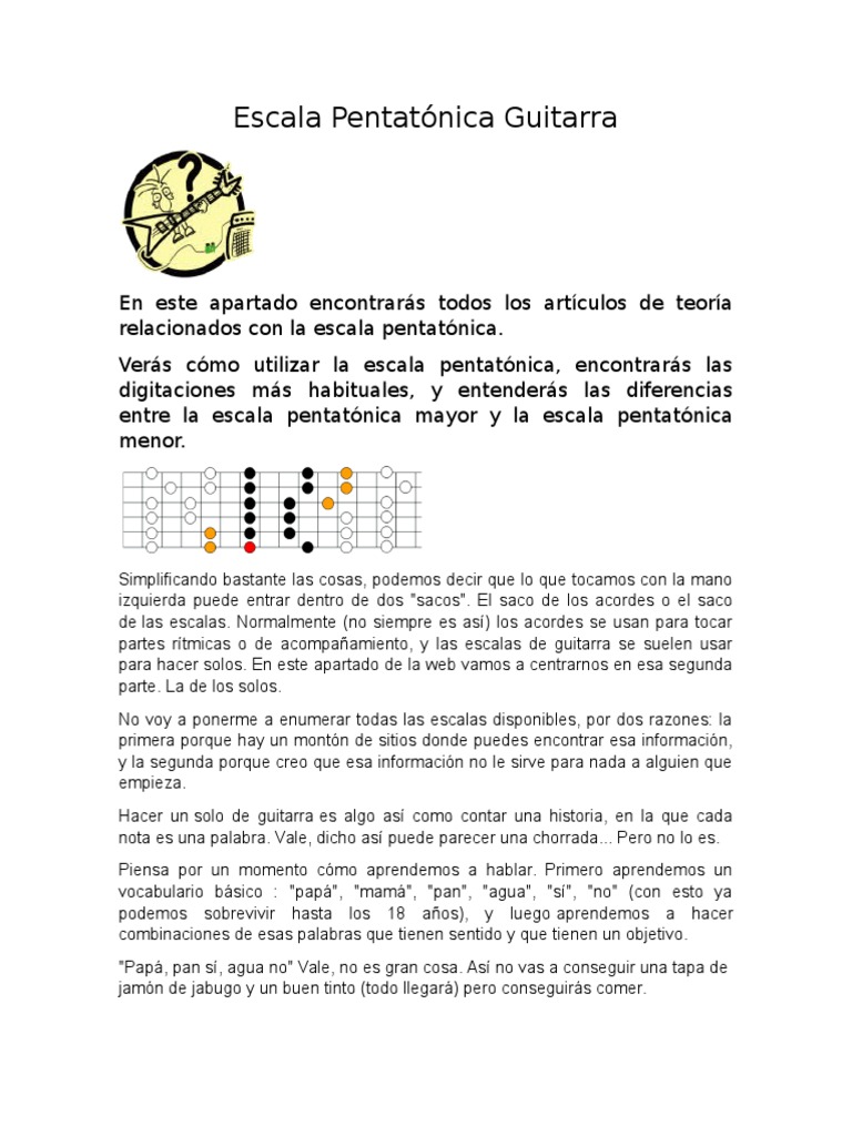Guía de la Escala Pentatónica en Guitarra | PDF | Acorde (Música ...