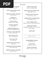 Food menu Westlight