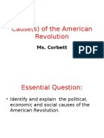 cause s  of the american revolution