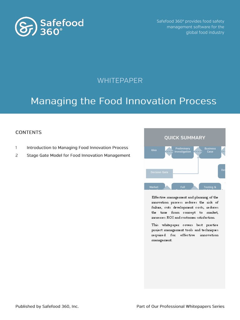 Managing Food Innovation | PDF | New Product Development | Feasibility ...
