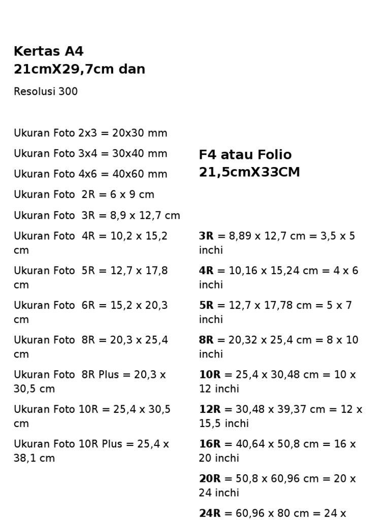 Ukuran Foto