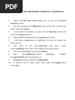 Examples Of Antonyms Used In A Sentence Sports