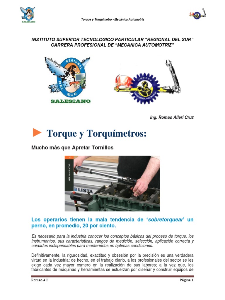 Torque y Torquimetro | Tornillo | Herramientas