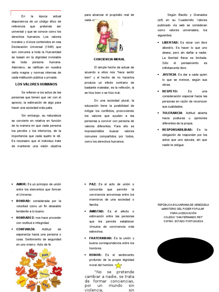 Valores triptico