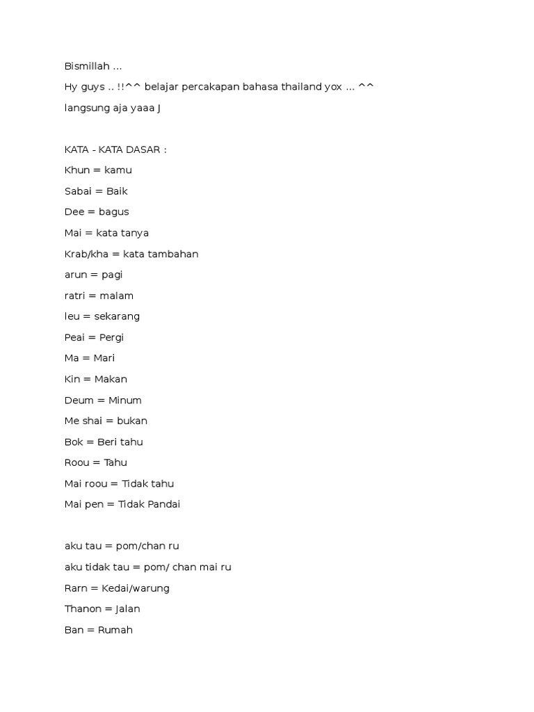 Bahasa Thailand Docx