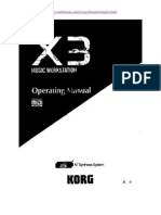 Korg X3 Music Workstation Operating Manual