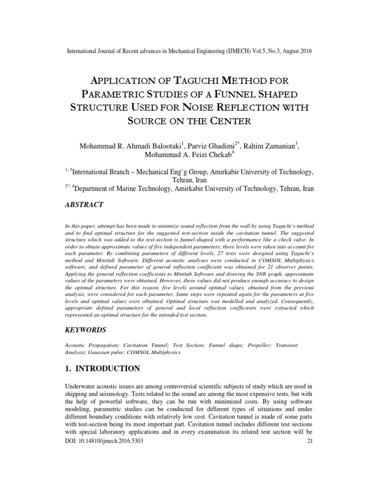 Taguchi Method for Noise Reflection | PDF | Signal To Noise Ratio ...