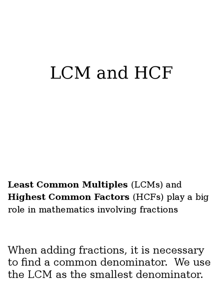 LCM and HCF | PDF | Mathematical Notation | Elementary Mathematics