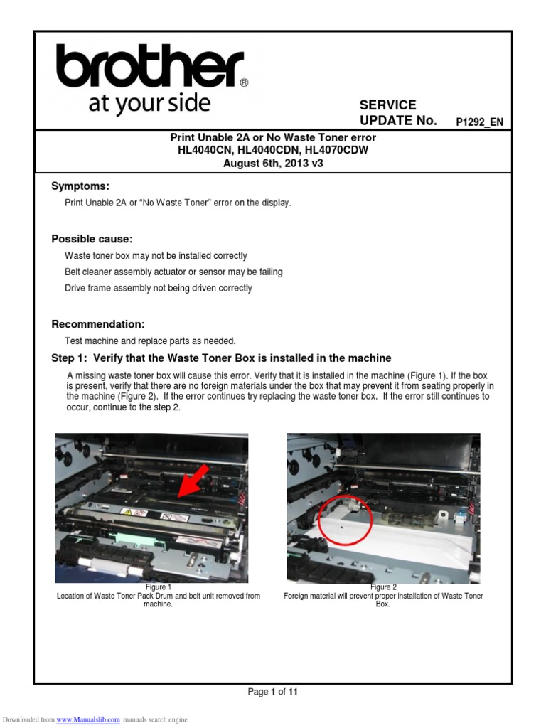 Brother - HL4040CN - “No Waste Toner” Error | Electrical Connector