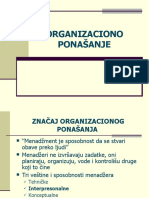 Organizaciono Ponašanje