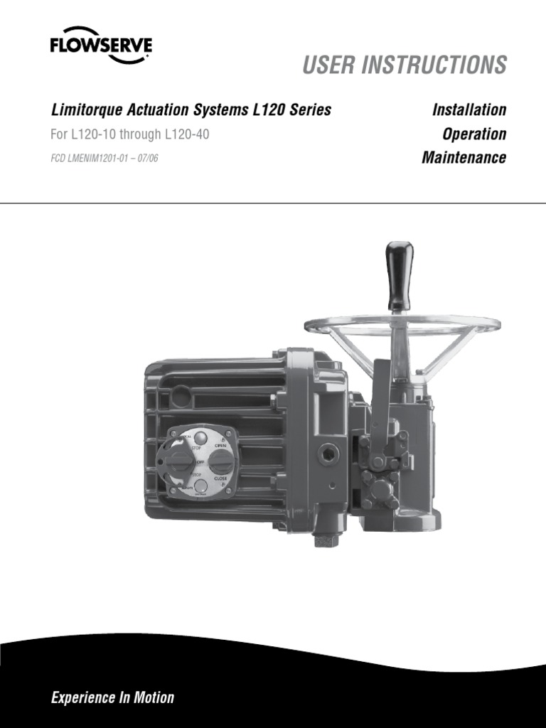 Limitorque L120-10 Through L120-40 User Instructions | Valve | Switch
