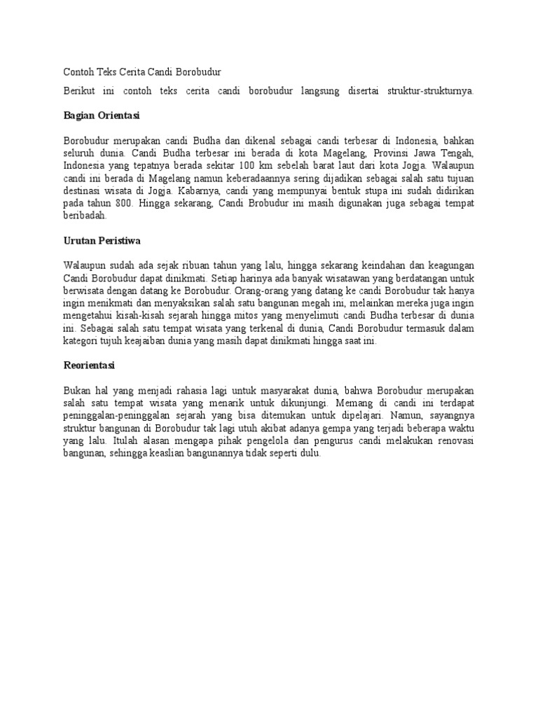 Contoh Teks Candi Borobudur Pdf
