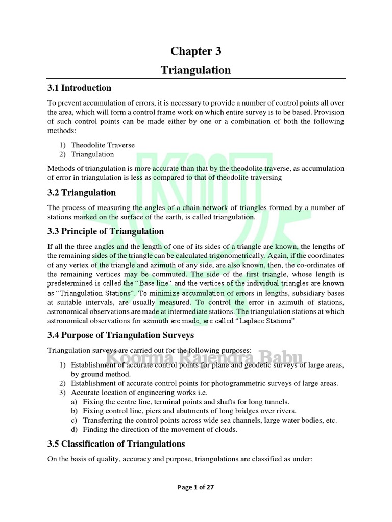 Traingulation PDF | PDF | Sine | Surveying