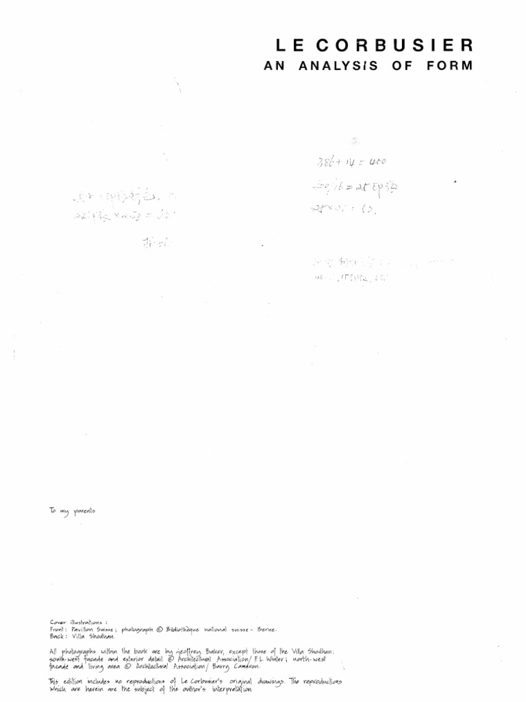 Le Corbusier, An Analysis of Form | PDF