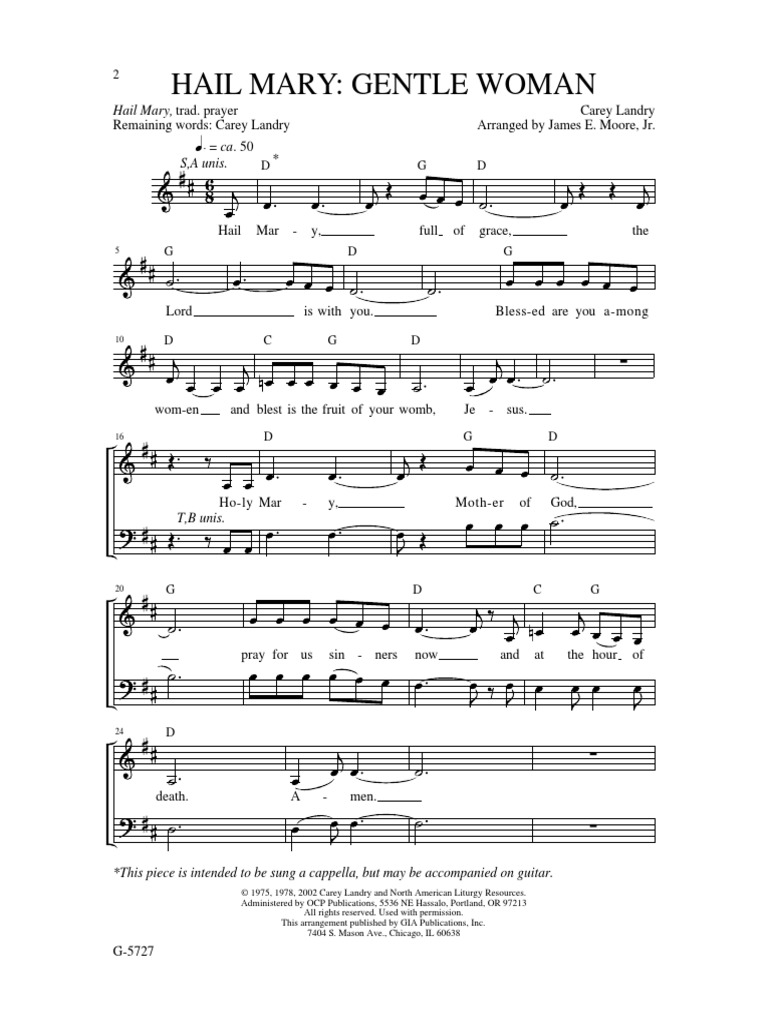 Hail Mary Gentle Woman Pdf Religious Rituals Christian Prayer