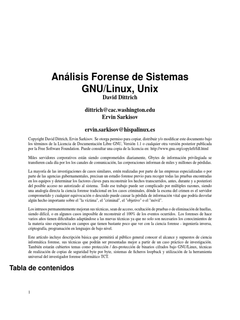 Analisis Forense GNU Linux PDF | PDF | Informática | Tecnología