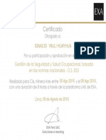 Certificado - Gestión de la Seguridad y Salud Ocupacional, basada en las normas nacionales - D.S. 055.pdf