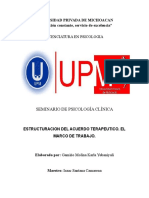 Estructuración del acuerdo terapéutico y el marco de trabajo en psicoterapia