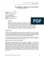 Evaluation of Effectiveness of Training and Development:: The Kirkpatrick Model