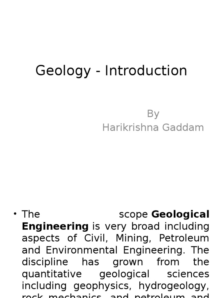 Introduction to Engineering Geology | PDF | Geology | Engineering