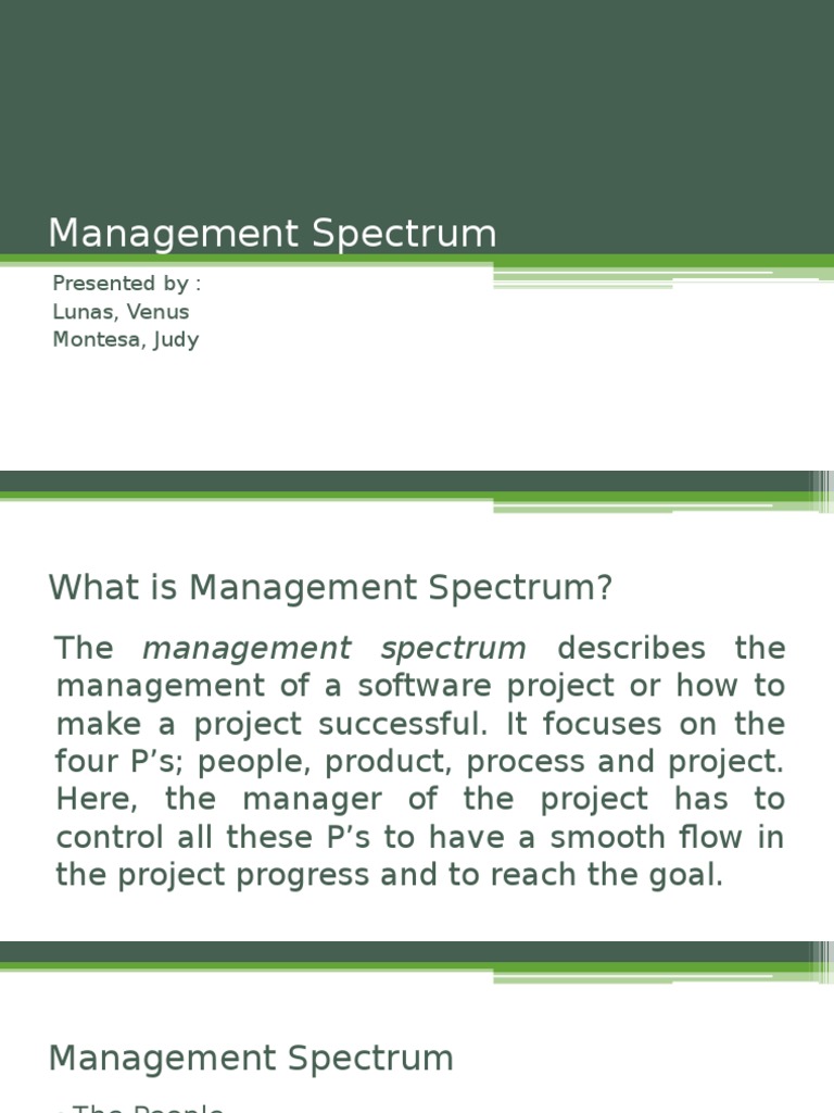 WHAT IS MANAGEMENT SPECTRUM IN SOFTWARE ENGINEERING intelligence overview