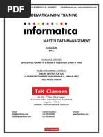 Informatica MDM Training Course Content