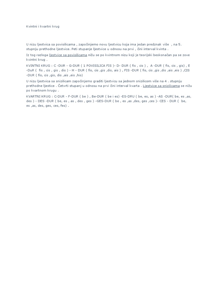 Kvintni I Kvartni Krug | PDF
