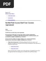 Scribd Paid Access End User License Agreement