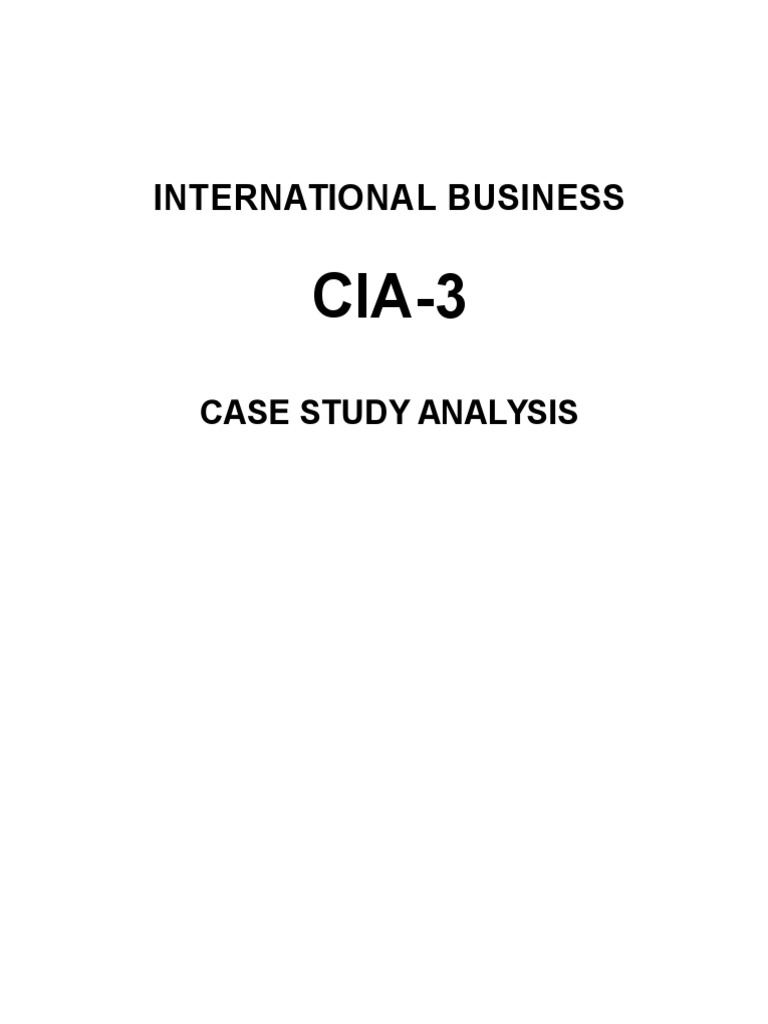 free case study on international business