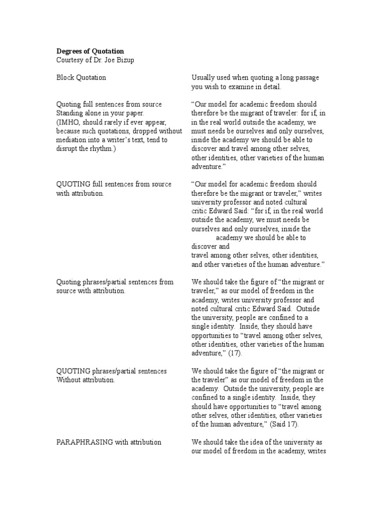 Quotation Techniques in Academic Writing | PDF
