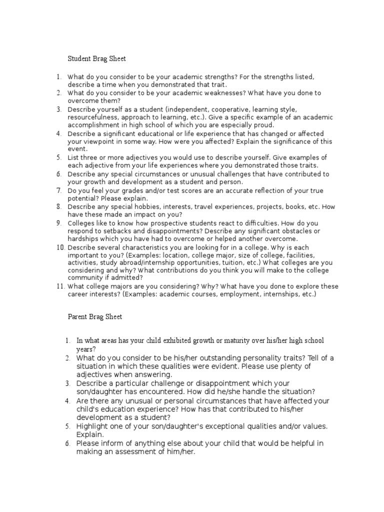 student brag sheet Action (Philosophy) Teaching