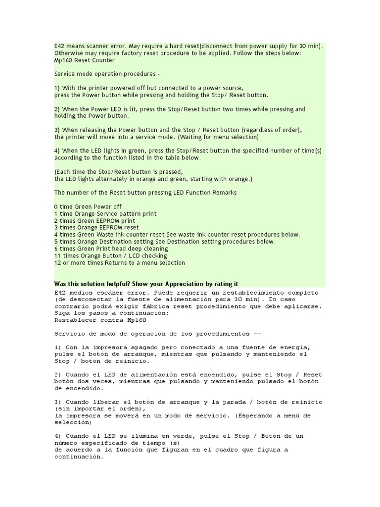 E42 Means Scanner Error PDF Diseño gráfico Diodo emisor de luz