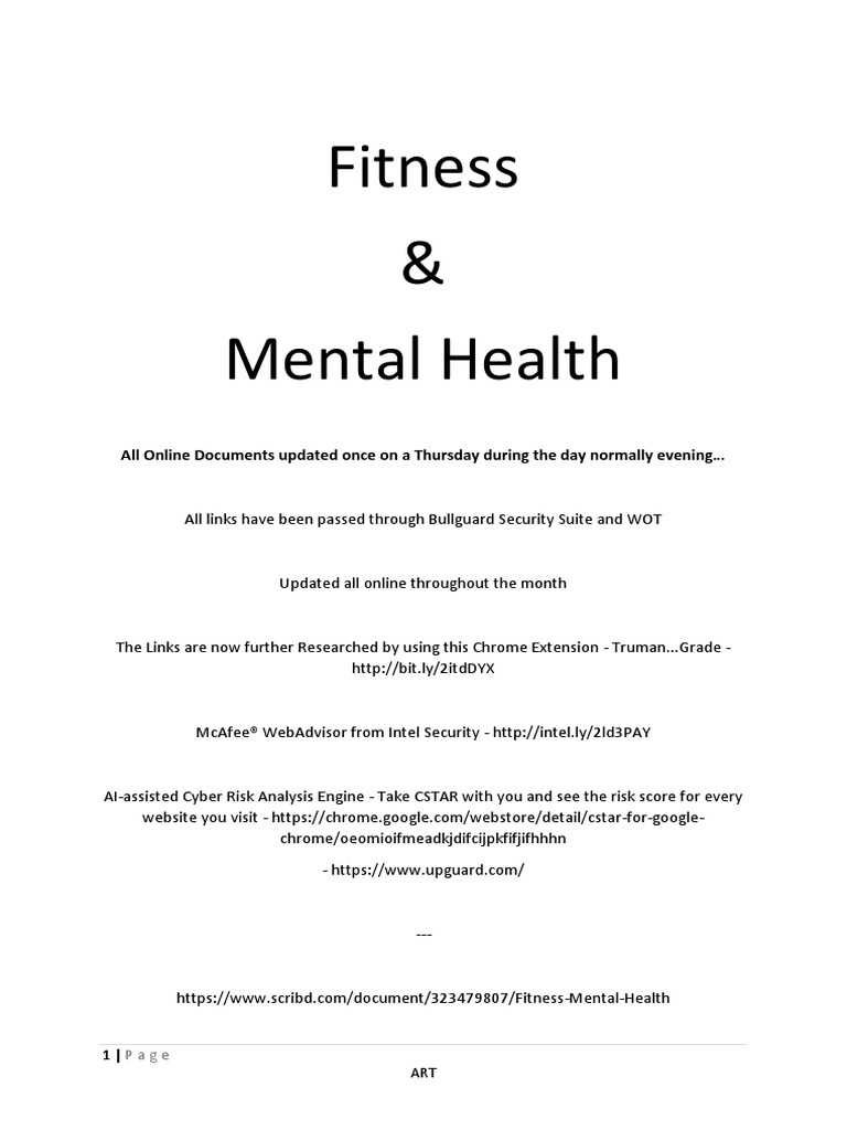 Fitness & Mental Health, PDF, Wearable Technology