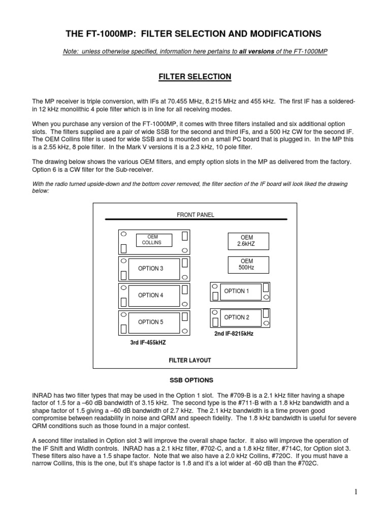 MP Filter Selection | PDF | Bandwidth (Signal Processing) | Audio ...
