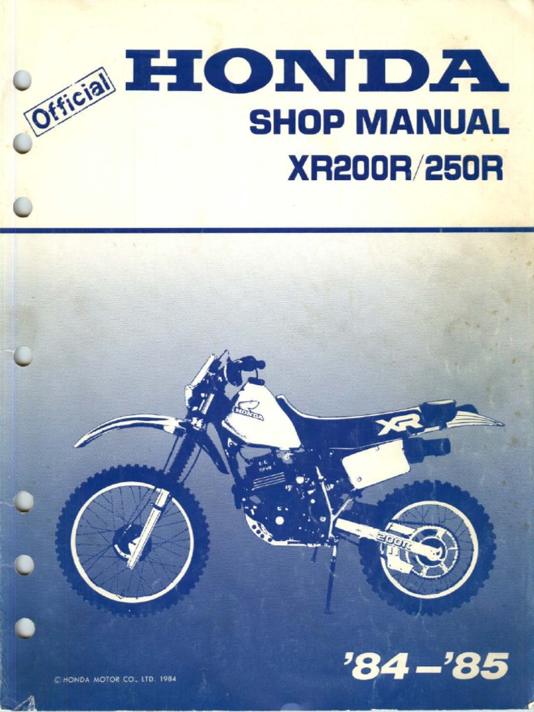 XR250 Manual | Motor Oil | Carburetor
