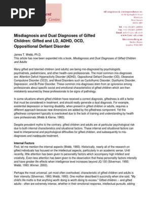 Gifted Ld Misdiagnosed And Misunderstood >> Misdiagnosis And Dual Diagnoses Of Gifted Children Gifted Ld Misdiagnosed And Misunderstood >> Misdiagnosis And Dual Diagnoses Of Gifted Children
