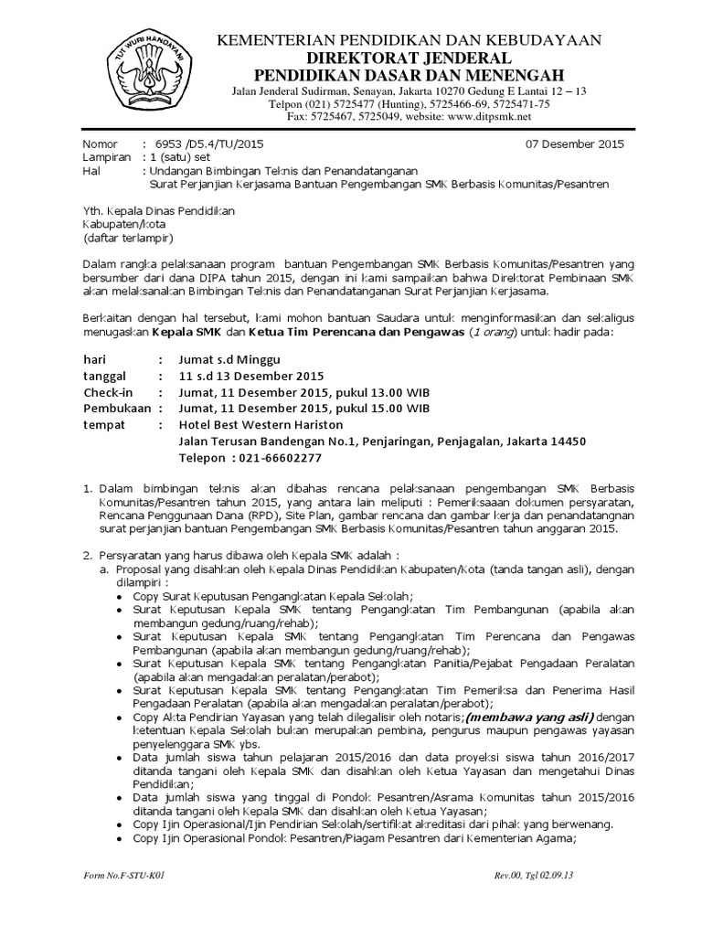 Undangan Bimtek Ponpes 2015 Revisi New