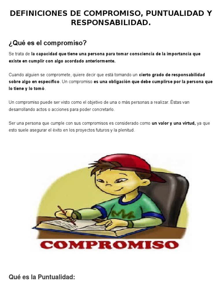 Definición de Compromiso y Valores | PDF | Homo Sapiens | Sicología