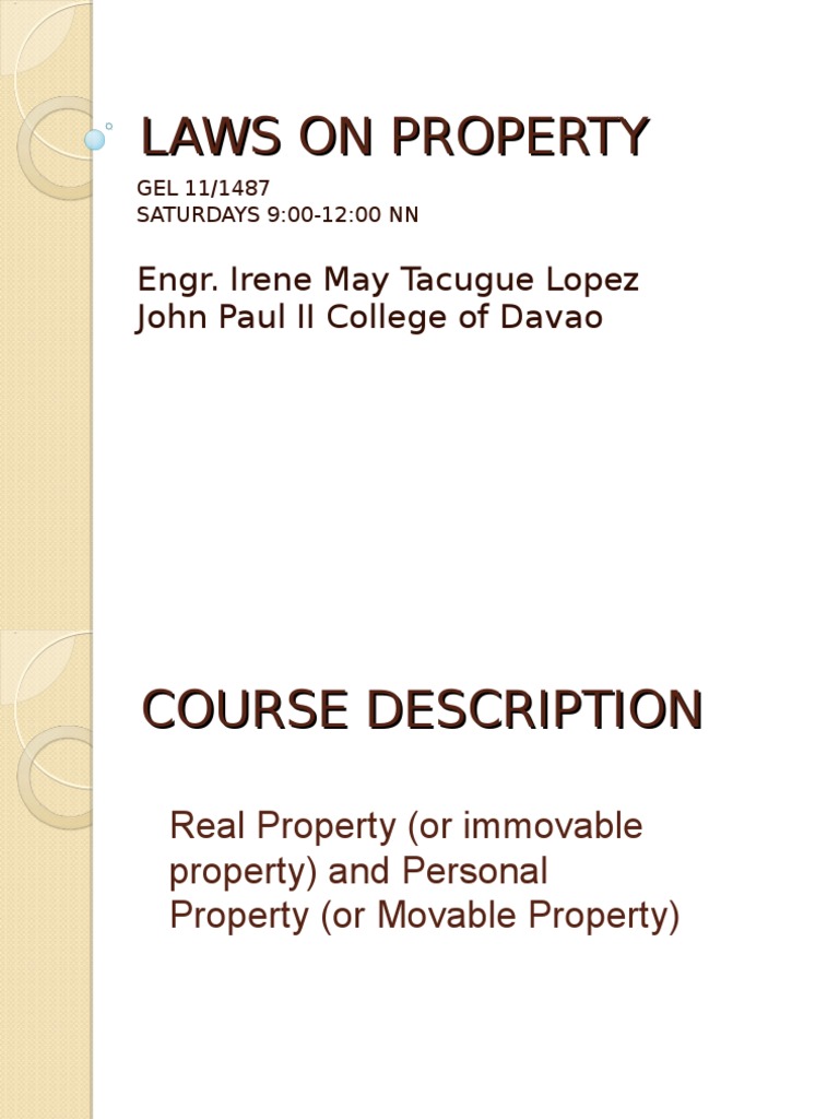 LAWS ON PROPERTY.ppt Ownership Property