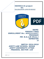 ECONOMICS-III Project On: Industrialisation and Its Role