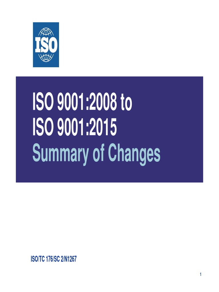 ISO 9001:2008 To ISO 9001:2015: Summary of Changes | PDF | Internal ...