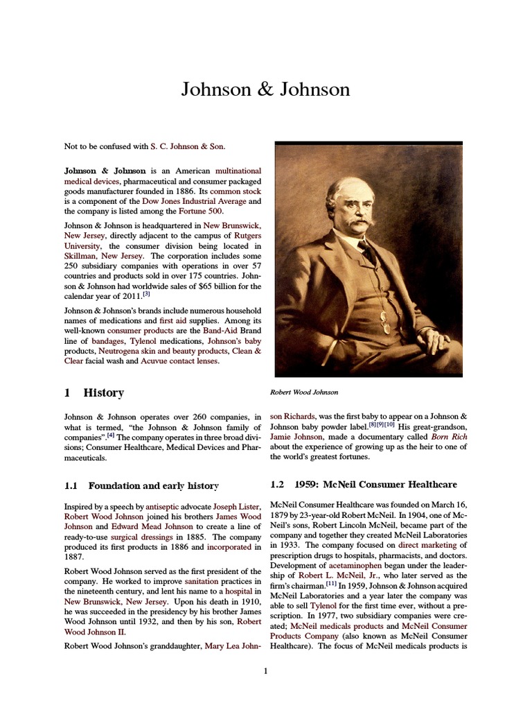 Johnson Johnson Pdf Johnson Johnson Pharmaceutical