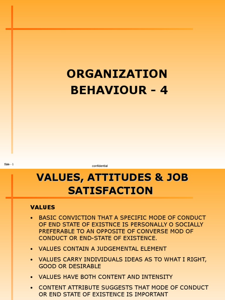 Values and Job Satisfaction Insights | PDF | Attitude (Psychology ...